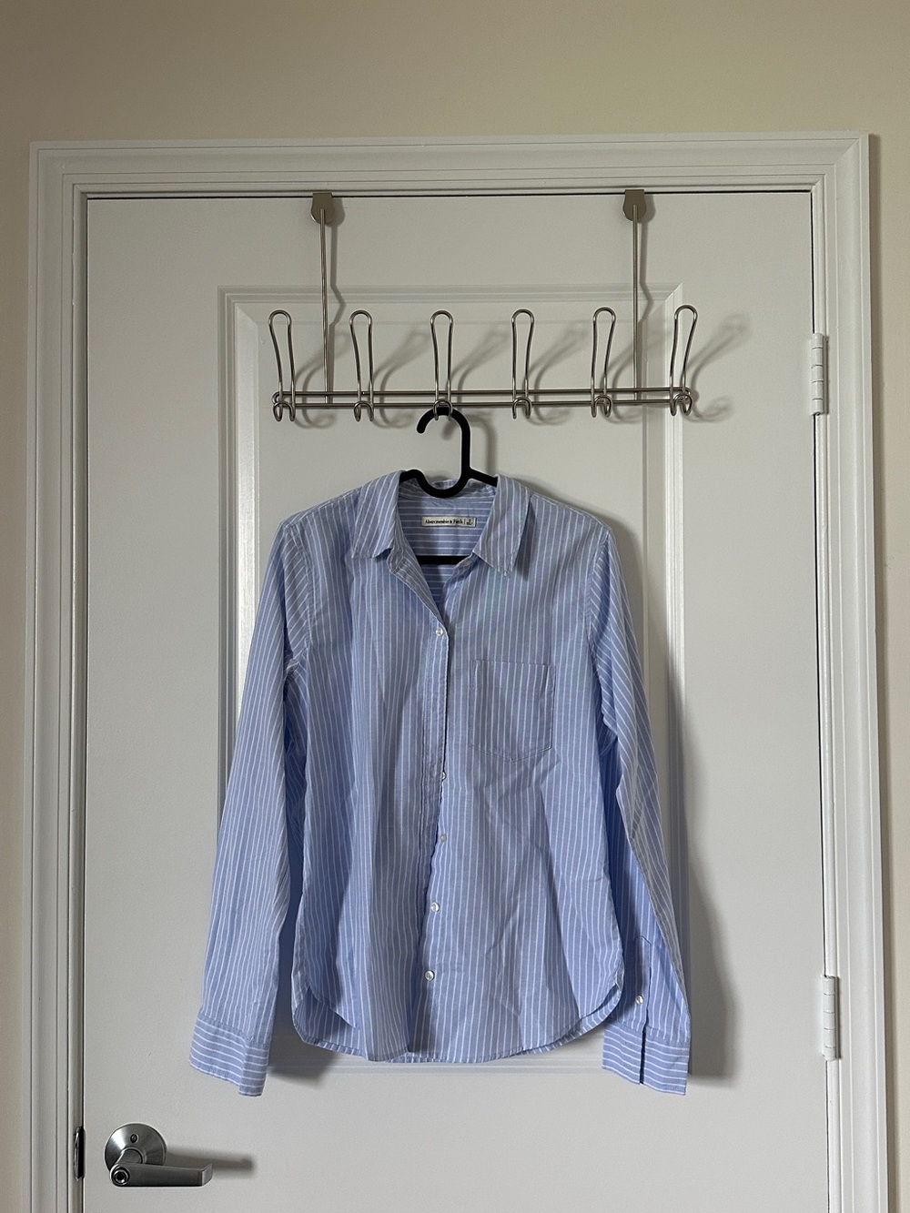 Abercrombie & Fitch Blue and White Vertical Stripe Dress Shirt